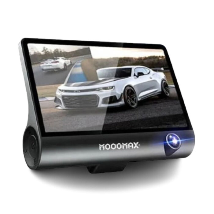 داش كام بثلاث عدسات  مع دعم واي فاي وتطبيق للتحكم بدقة 1080P FHD وميكروفون لتسجيل الصوت، تدعم الرؤية الليلية، مع ازرار تحكم جانبية تتصل بولاعة السيارة